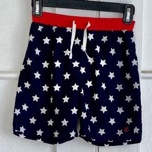 Boys Petit Bateau Navy Swim Trunks Sz. 10